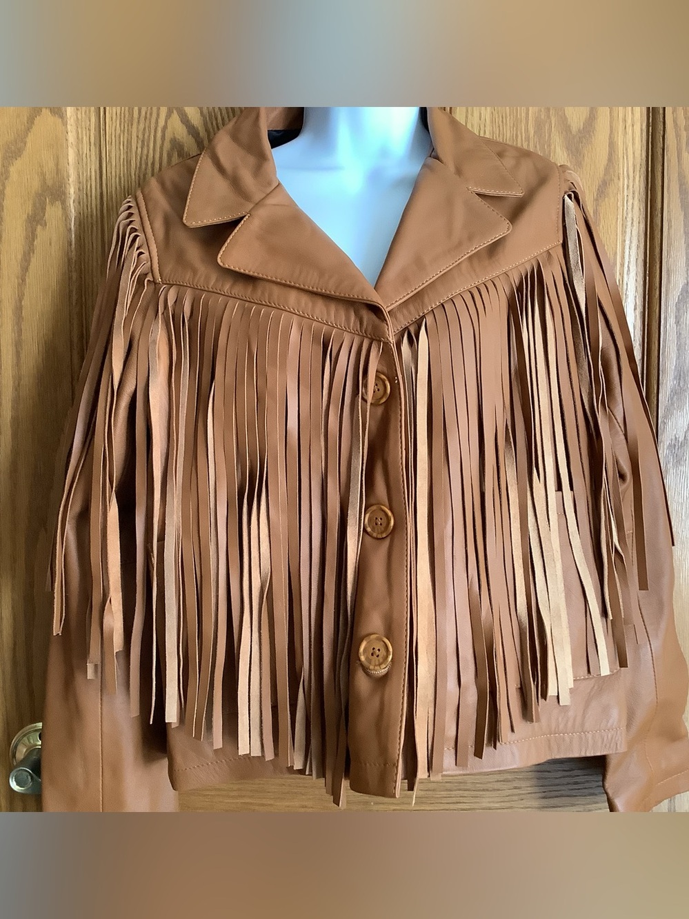 Free People Understated Lamb leather fringe jacket. Size S